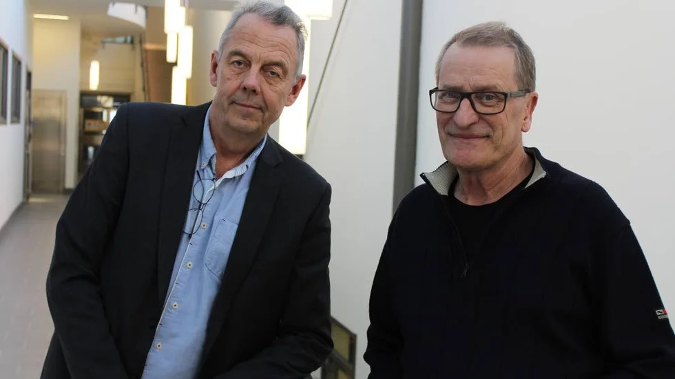 Vd Johan Kristiansson och ordförande Gunnar Broman anser inte att det finns anledning att oroa sig för ekonomin i Sankt Kors.