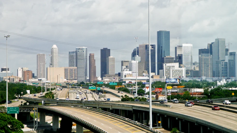 Houston är den stad som sjunker mest i USA. Arkivbild.
