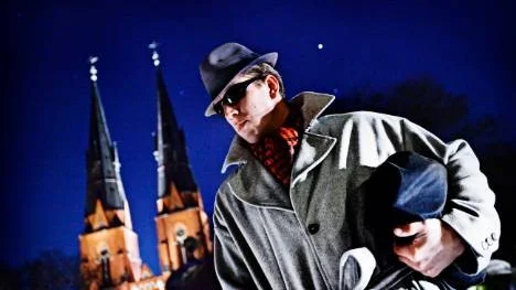 Det händer att Fantomen lämnar djungeln och promenerar på Uppsalas gator som en vanlig man. (Bilden är arrangerad.)