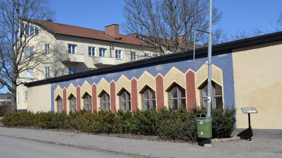 Arken Gunnar Leche byggnad kvarteret Källan i Sala backe stadsdel, från 1955.