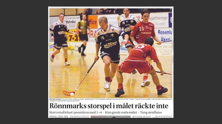 UNT 13 september 2001. Stora delar av tidningens förstasida fylldes med Storvretas historiska elitseriepremiär mot Jönköping.