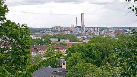 Vy från Uppsala slott mot det planerade värmeverket.
