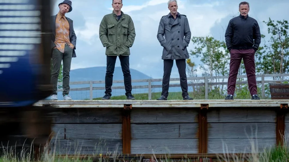 Ewan McGregor, Ewen Bremner, Jonny Lee Miller och Robert Carlyle i " T2 Trainspotting".