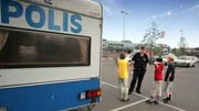 Länspolismästare Göran Lindberg var på plats vid polisens husvagn i går.