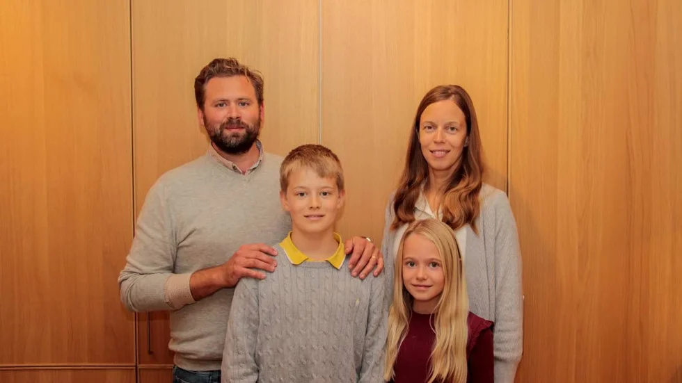 Familjen Trygg: Sebastian, Gabriel, Felicia, och Katatrina.