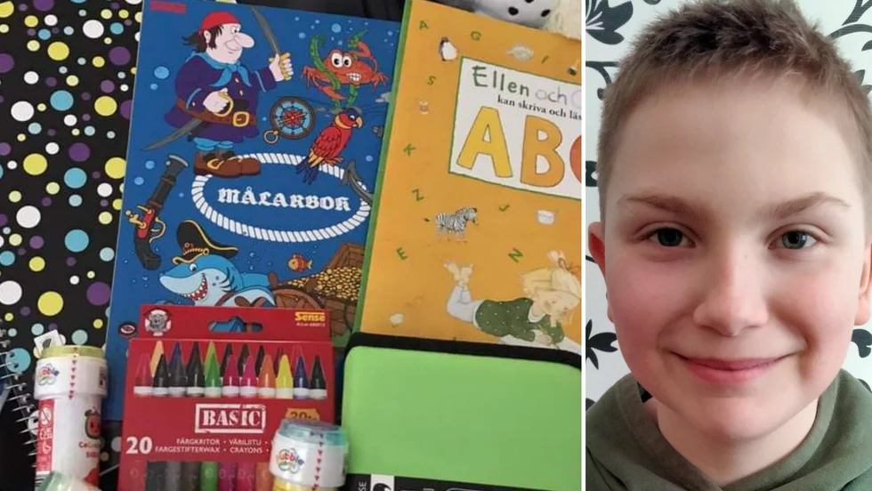 Leon Viktorsson, 9, går i andra klass på Skogsängsskolan och har blivit påverkad av kriget i Ukraina. Nu utmanar han hela Sverige att hjälpa flyktingbarn.