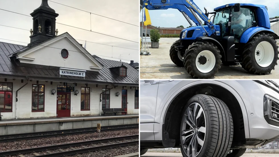 Skadegörelse på stationen, punkterade däck och en stulen traktor fanns bland helgens polisanmälningar. Traktorn och bilen på bilden är inte de fordon artikeln handlar om. 