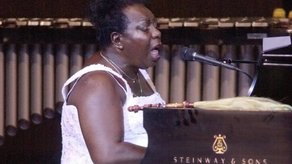 En av de sista bilderna på Nina Simone. Sommaren 2001 medverkade hon på en jazzfestivali  New York.