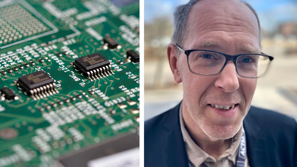 "Bristen beror på att det idag sitter elektronik i allting" säger Actia Nordics vd Christian Sahlén om komponentbristen.