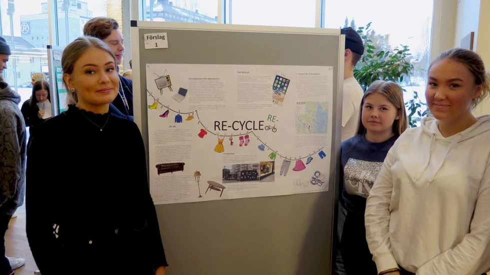 Eleverna på teknikprogrammet presenterade förslag på hur Luleå kan bli bättre på återbruk.