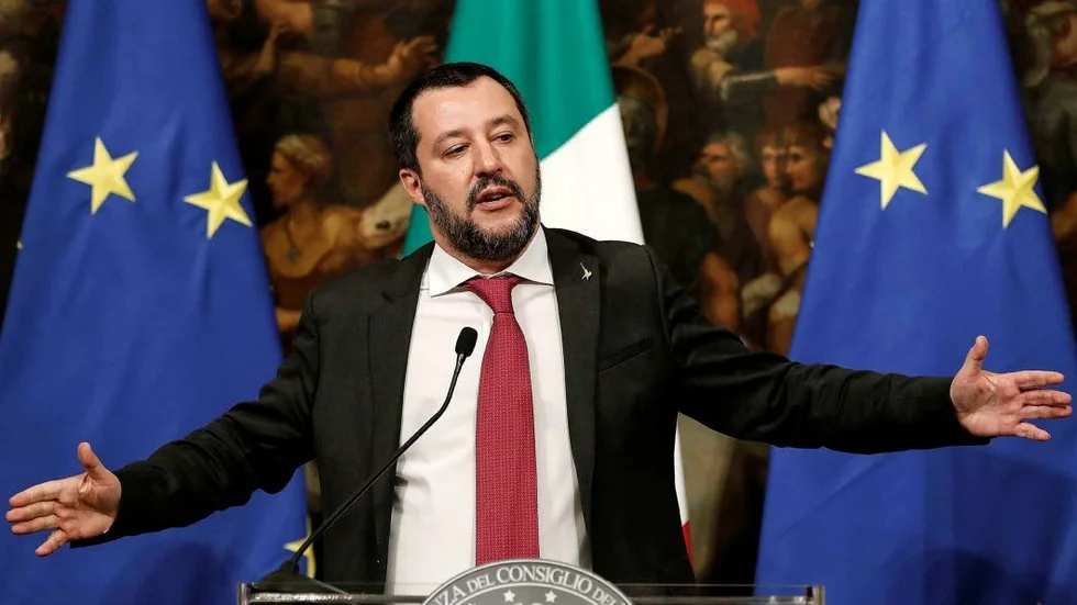 Italiens inrikesminister Matteo Salvini ser ut att gå mot seger i EU-parlamentsvalet 26 maj.