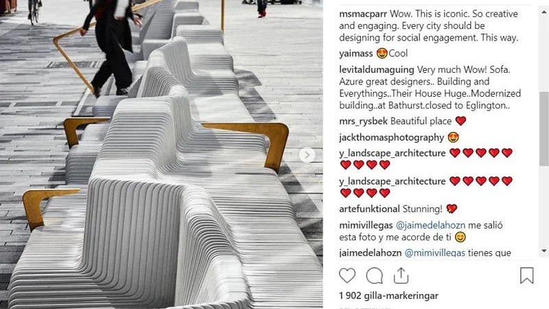 Soffan har fått många likes på den designtidskriften Azures sociala medie-kanaler.