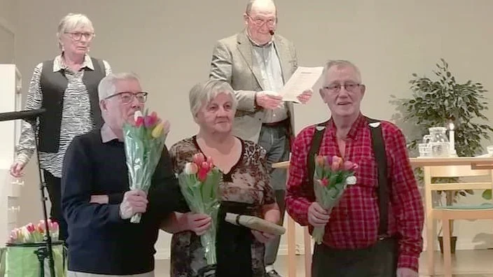 Bo Larsson, Irene Karlsson och Bo Lundberg, som lämnat sina styrelseuppdrag, avtackades under PRO Munksunds årsmöte. 
