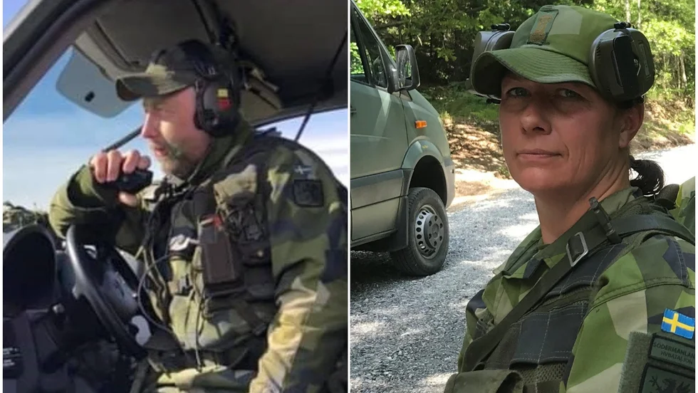 Mathias Arnstein och Lena Olsson är båda med i hemvärnet vilket är ovanligt för sambor, som duon varit sedan 1998, eller äkta makar. Just under övningarna träffas de dock ytterst sällan.