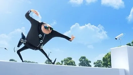 Gru försöker bryta sig in i Dumma mej.