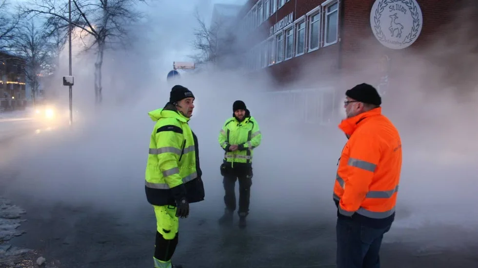 STOR LÄCKA. Läckaget var det största som Ena Energi har haft i sitt fjärrvärmenät.