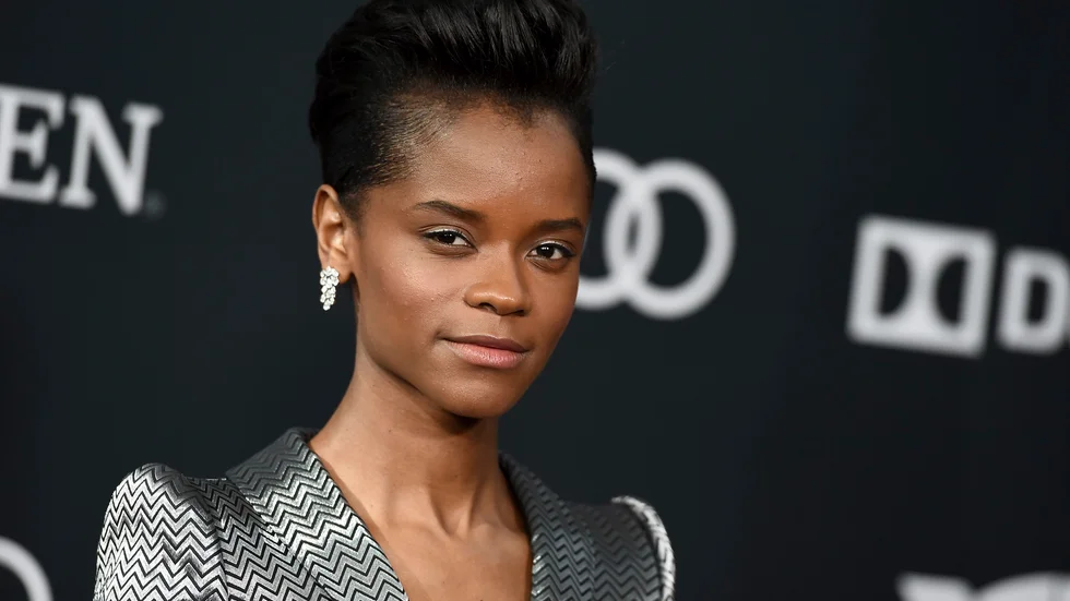 Letitia Wright skadade sig i en stuntolycka i augusti. Arkivbild.