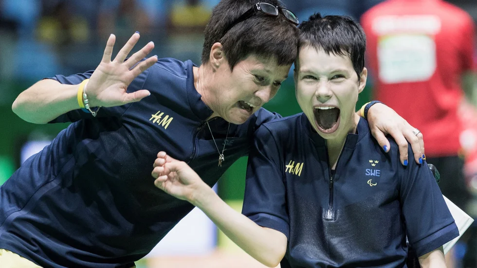 Maria Bjurström och mamma Ann-Christine under OS i Rio 2016.