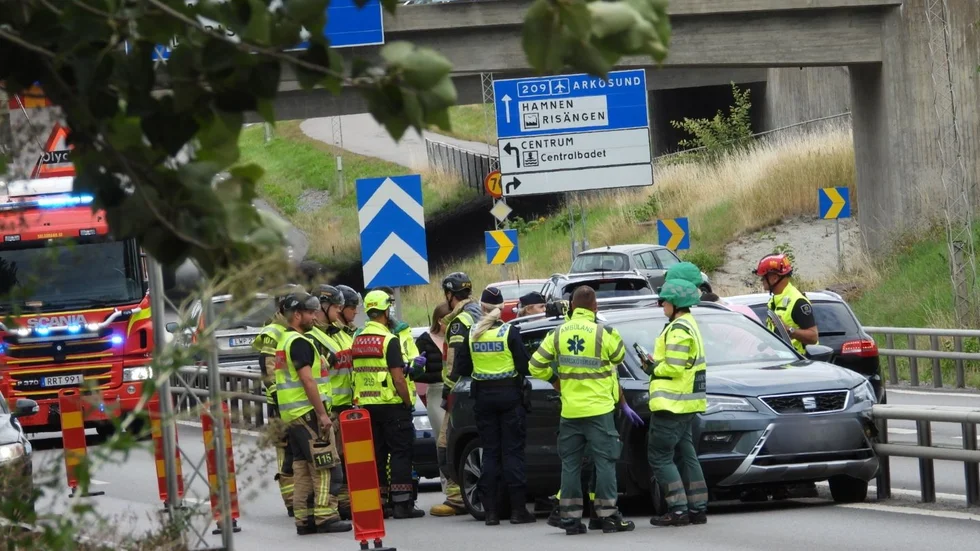 En trafikolycka inträffade på lördagen på Söderleden.