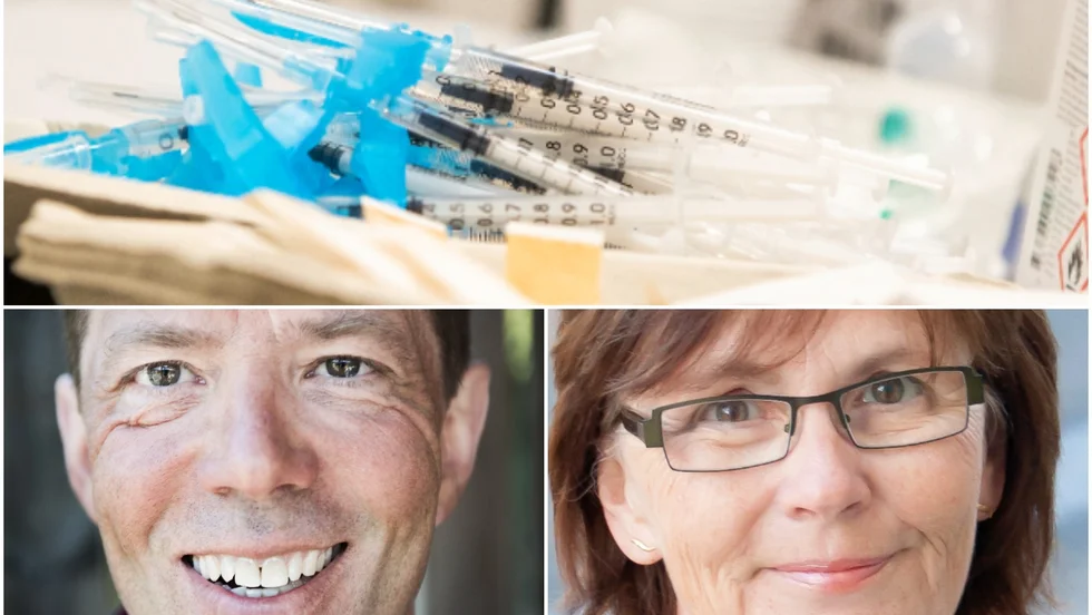 Mikael Wallström och Kerstin Jonsson planerar för vaccination av 12-15-åringarna i Östergötland.