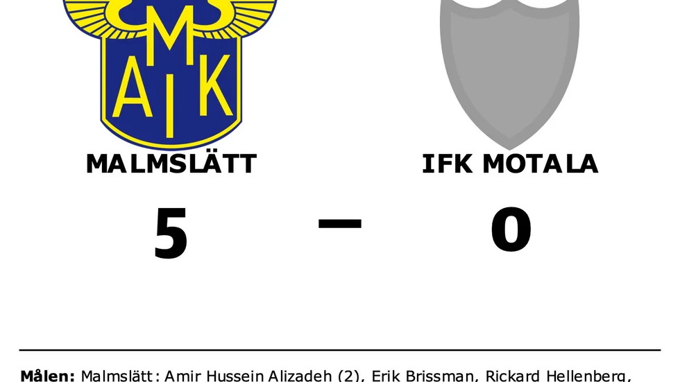 Malmslätts AIK vann mot IFK Motala FK