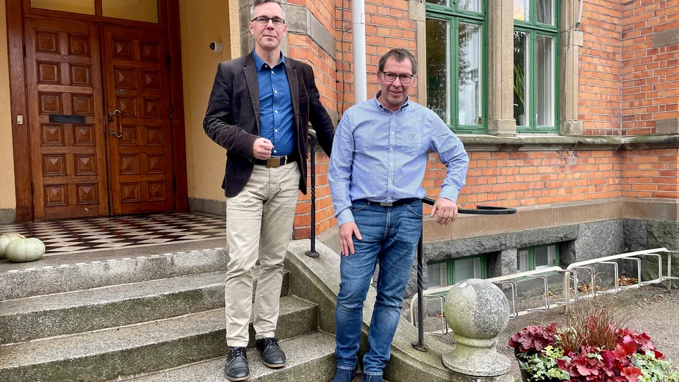 Johan Söderberg (S) och Christer Sundqvist (M) presenterade Katrineholmsmajoritetens budgetförslag på onsdagen.