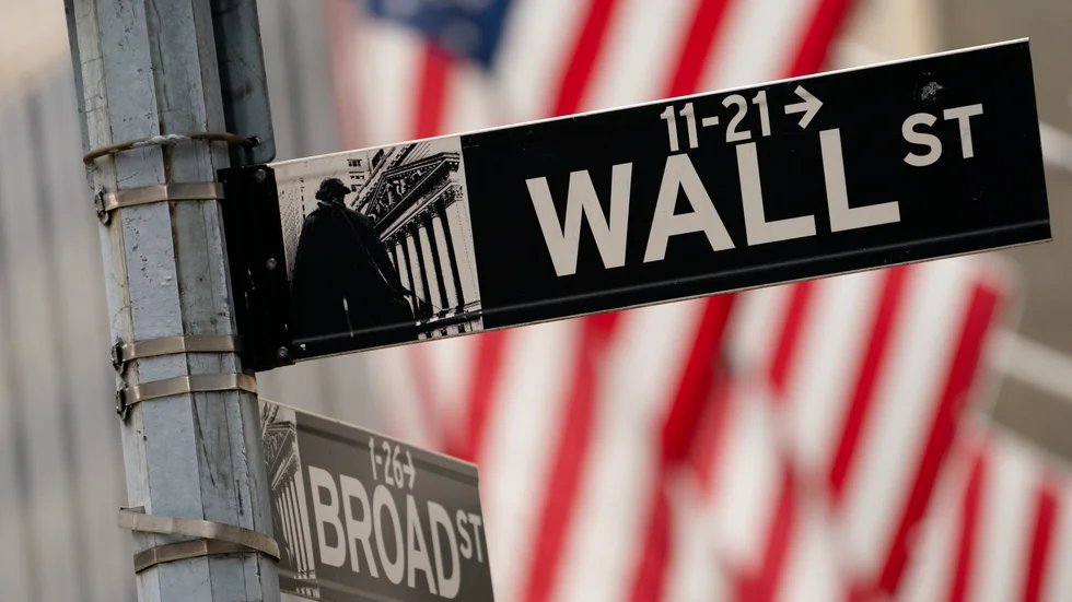 Finansgatan Wall Street på Manhattan i New York.