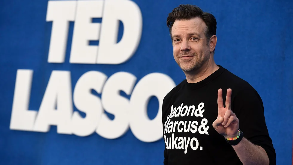 Jason Sudeikis i den flerfaldigt nominerade tv-serien "Ted Lasso". Arkivbild.