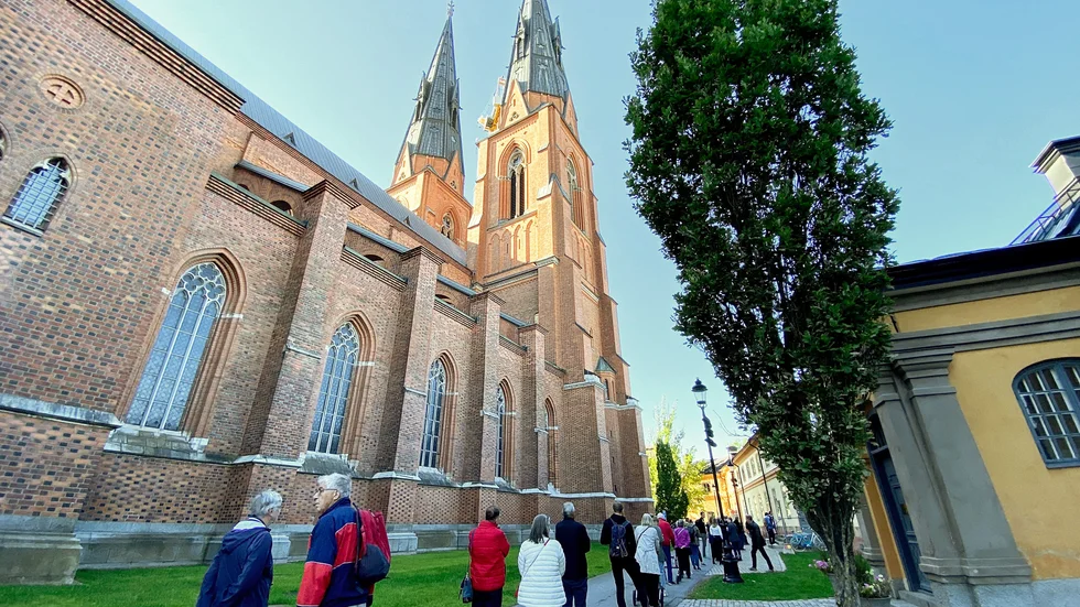 Cirka 20 minuters väntan var det vid Uppsalas enda förtidsröstningslokal just före lunch på onsdagen.