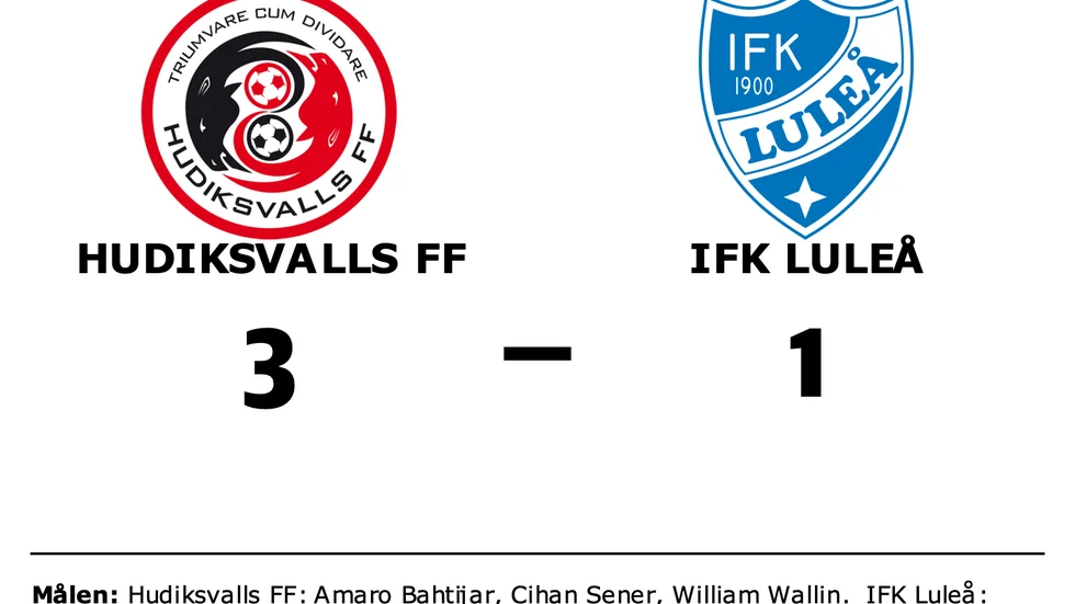 Hudiksvalls FF vann mot IFK Luleå