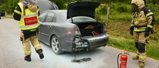 Brinnande fordon stoppade trafiken
