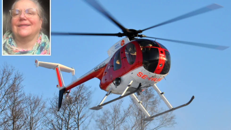 "Det är högspänningsanläggningen vi har som vi nu besiktar med helikopter", säger Ann Bergström som är driftsingenjör på Eskilstuna Strängnäs Energi och miljö.