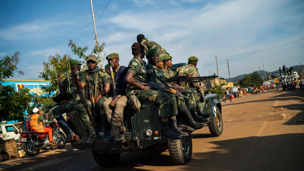 Militär patrullerar i staden Beni i östra Kongo-Kinshasa. Arkivbild.