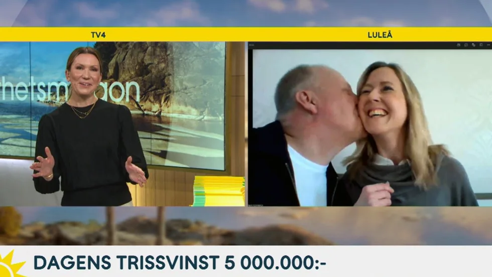 Urban och Maria från Luleå vann fem miljoner på triss i tv på söndagen.