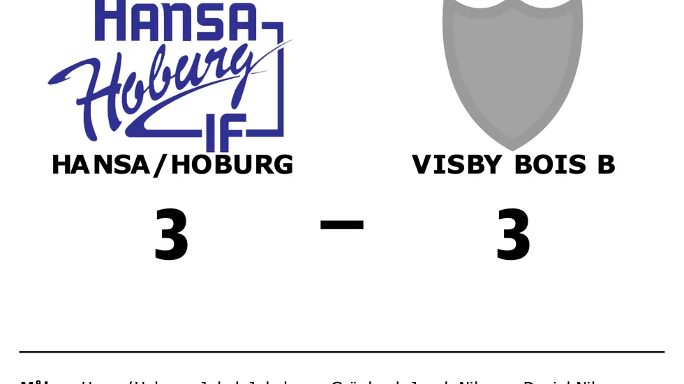 Hansa/Hoburg spelade lika mot Visby BoIS B