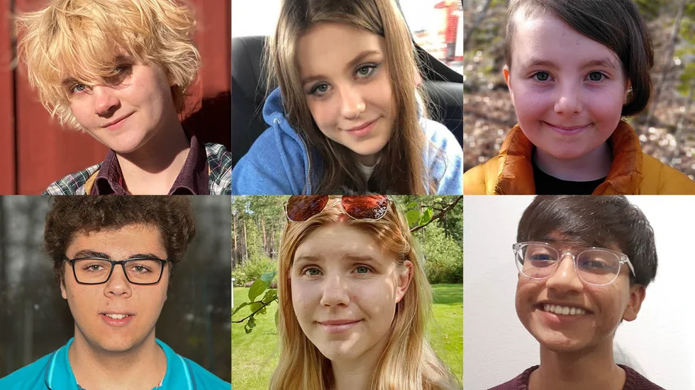 Förstapristagaren Elisa Tallec, andrapristagarna Astrid Rimm och Elmi Stenkvist Manen samt tredjepristagarna Dario Raffaelli, Ida Stärning och Tiyash Tasneem. Pressbild.