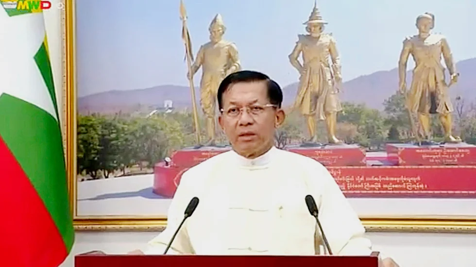 Juntaledaren Min Aung Hlaing. Arkivbild.