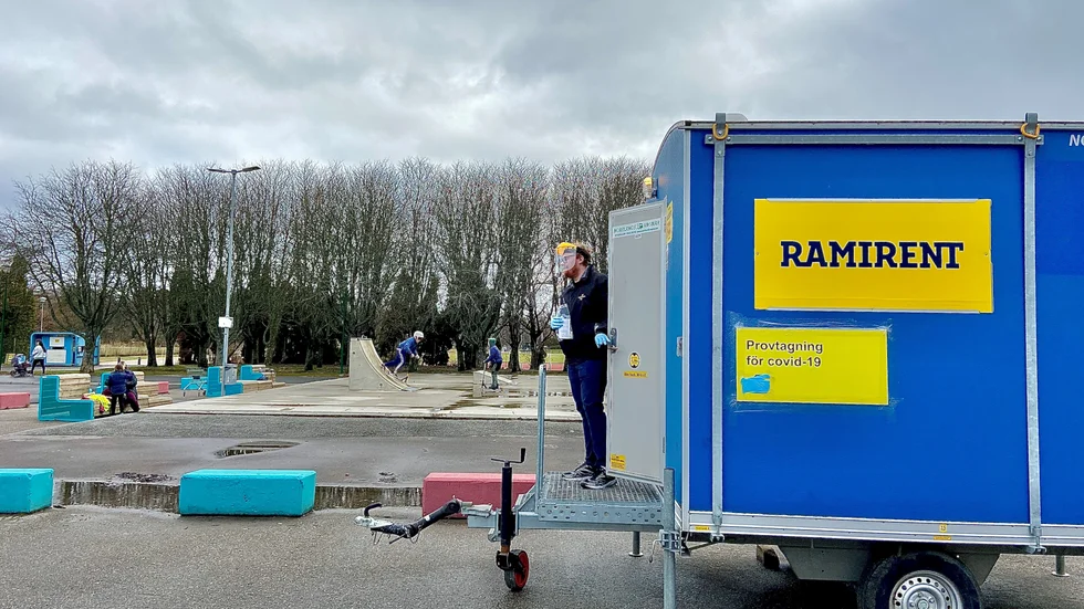 Den nya provtagningsstationen vid Ramdalens IP har redan hunnit bli vandaliserad. Arkivfoto