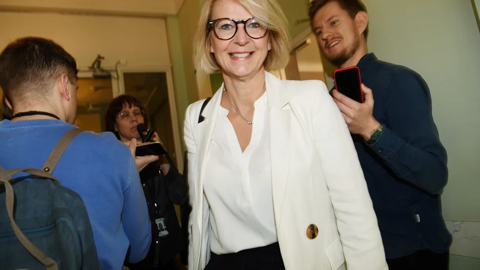 Elisabeth Svantesson, Moderaternas ekonomiskpolitiska talesperson, är glad över att ha fått ihop en budget med SD och KD.