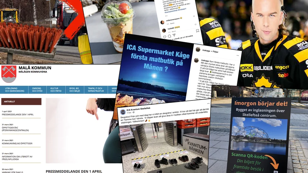 Flera passade på att lägga ut aprilskämt på sociala medier under torsdagen.