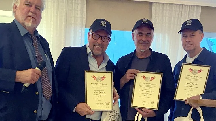 Strengnenses ordförande Henrik Elmberg tillsammans med Johan Ejeborg, Kristofer Lundström och Fredrik Eriksson.
