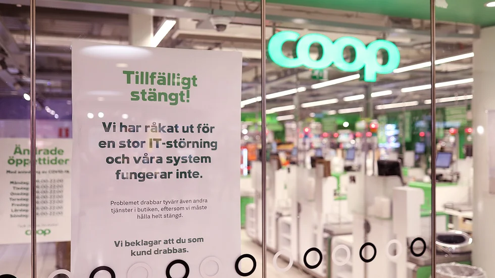 Så här såg det ut i sommar då många Coop-butiker tvingades stänga på grund av en hackerattack.