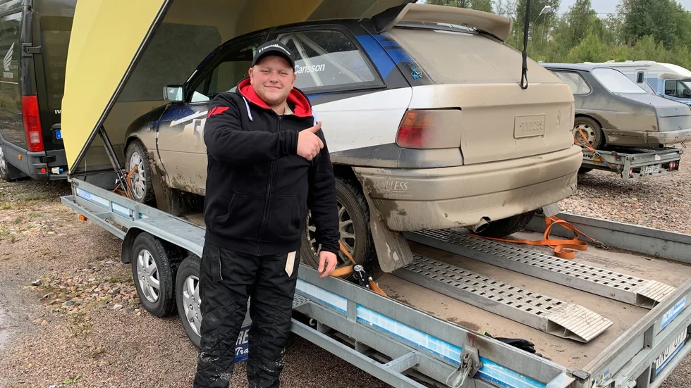 Adam Carlsson vann sin klass i påskhelgens rallytävling i Norrköping.