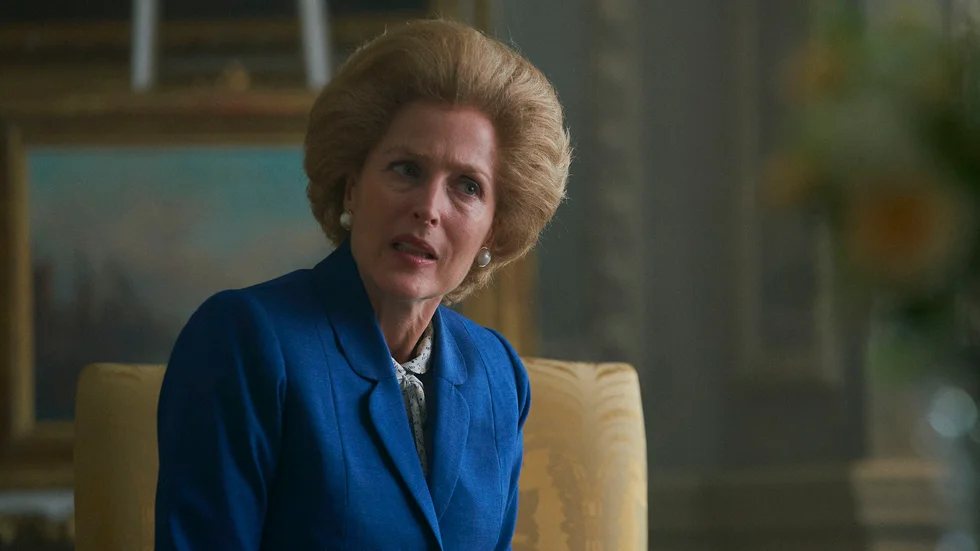 Gillian Anderson som Margaret Thatcher i brittiska Netflixserien "The crown". Arkivbild.