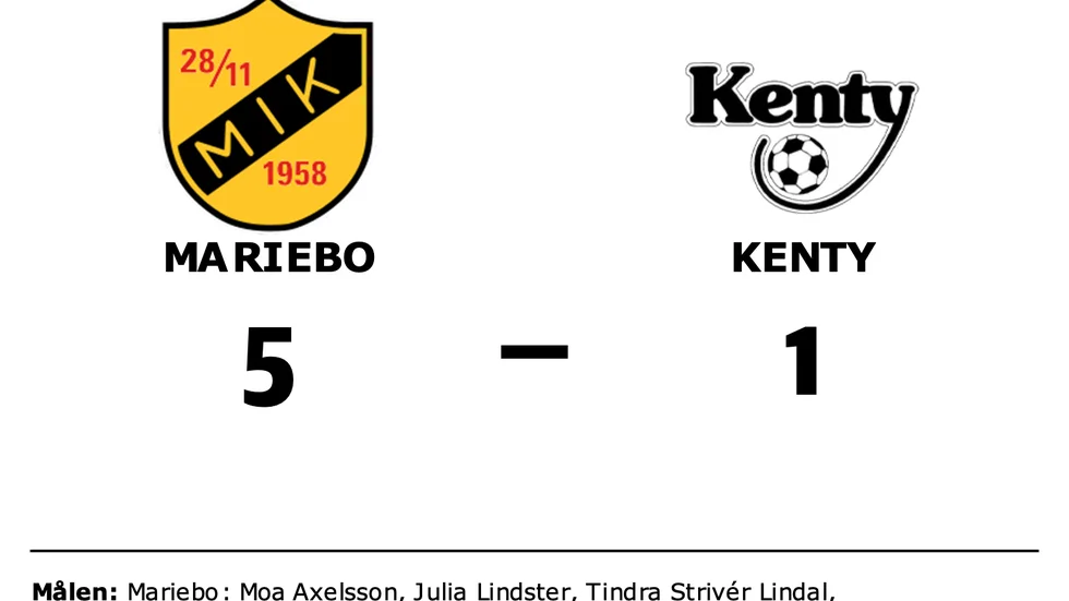Mariebo vann mot Kenty