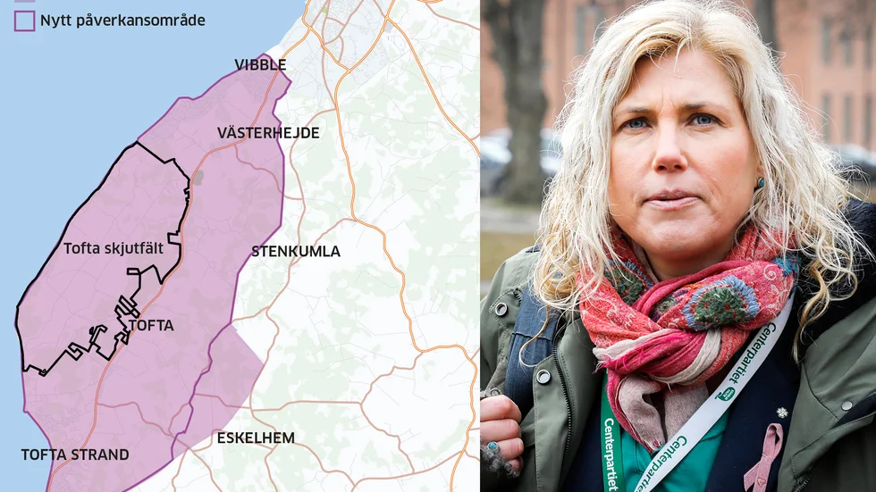 Miljö-och byggnämndens ordförande Eva Ahlin (C) är mycket besviken över Försvarsmaktens senaste beslut om påverkansområdets utbredning vid Tofta.