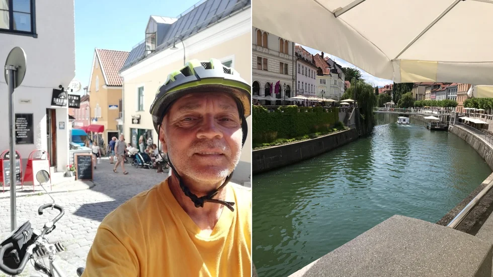 Per-Inge Björn ska cykla från Gdansk vid den polska östersjökusten till Sloveniens huvudstad Ljubljana. Bilden togs när han tränade på Gotland i juni. "Min resa kan förhoppningsvis inspirera andra att ge sig iväg på längre cykelsemestrar", säger 64-åringen.