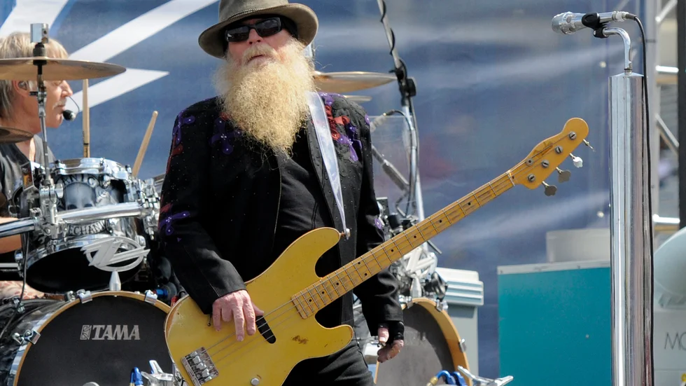 Dusty Hill, basist i ZZ Top, blev 72 år. Arkivbild.