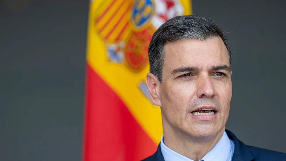 Spaniens premiärminister Pedro Sánchez. Bild från tidigare i juli.