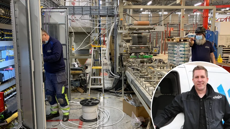 Elajo vill expandera i Hultsfred-Vimmerby och söker flertalet nya medarbetare. Bilden är från en lokal industri och Magnus Frank är samtidigt glad över att företaget får vara en del av satsningen på handelsområdet i Hultsfred.